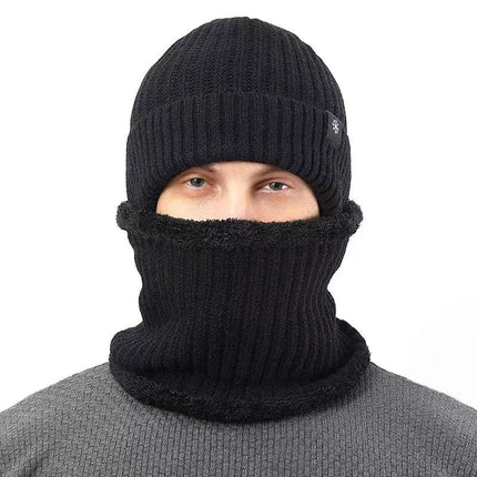 Bonnet et cache - cou doublé - Ensemble noir - Ajustable (du 54 au 59) | La boutique du chapeau