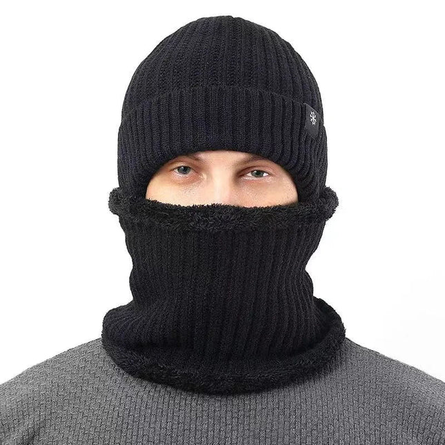 Bonnet et cache - cou doublé - Ensemble noir - Ajustable (du 54 au 59) | La boutique du chapeau