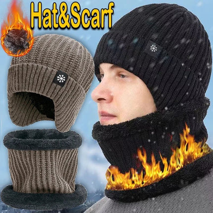 Bonnet et cache - cou doublé - Bonnet gris - Ajustable (du 54 au 59) | La boutique du chapeau
