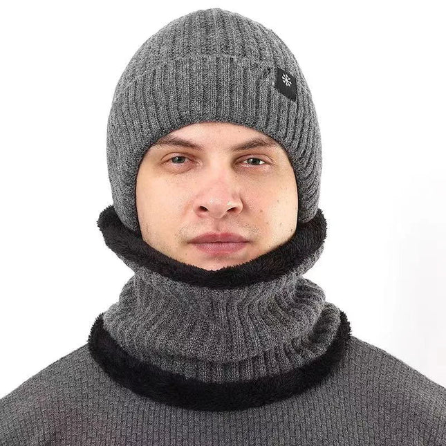 Bonnet et cache - cou doublé - Ensemble gris - Ajustable (du 54 au 59) | La boutique du chapeau