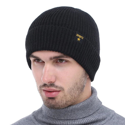 Bonnet et cache - cou en laine pour homme - Ensemble noir - Ajustable (du 54 au 59) | La boutique du chapeau
