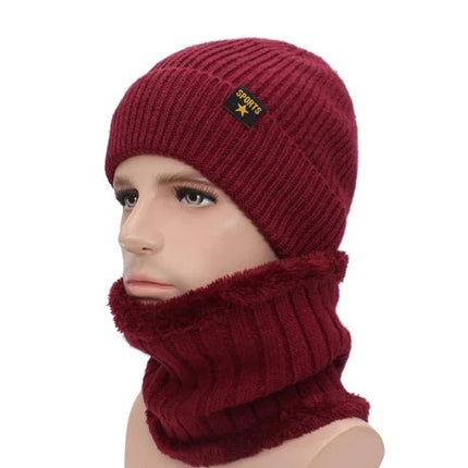 Bonnet et cache - cou en laine pour homme - Bonnet noir - Ajustable (du 54 au 59) | La boutique du chapeau