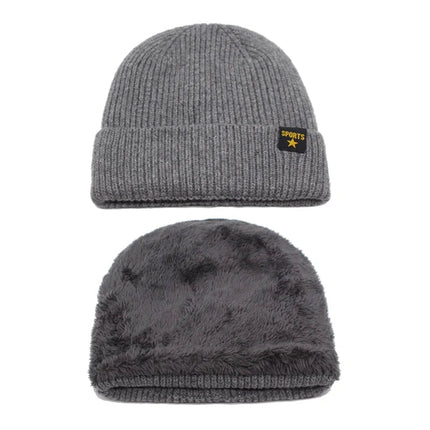 Bonnet et cache - cou en laine pour homme - Ensemble noir - Ajustable (du 54 au 59) | La boutique du chapeau