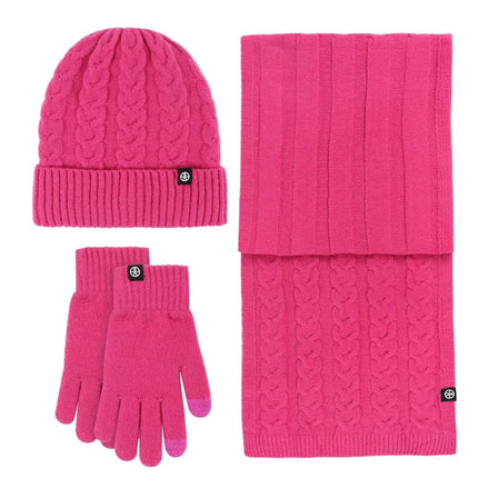 Bonnet et écharpe et gants d'hiver pour femme - Marron - Ajustable (du 54 au 59) | La boutique du chapeau