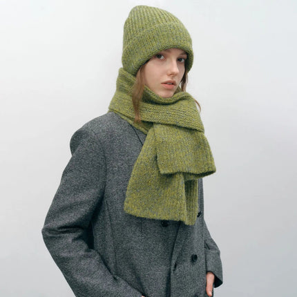 Bonnet et écharpe Tricotés - Vert - | La boutique du chapeau