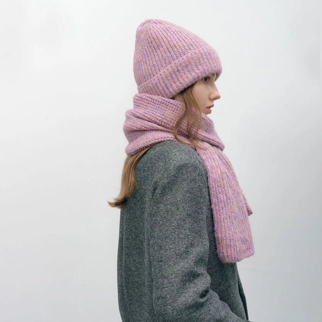 Bonnet et écharpe Tricotés - Rose - | La boutique du chapeau