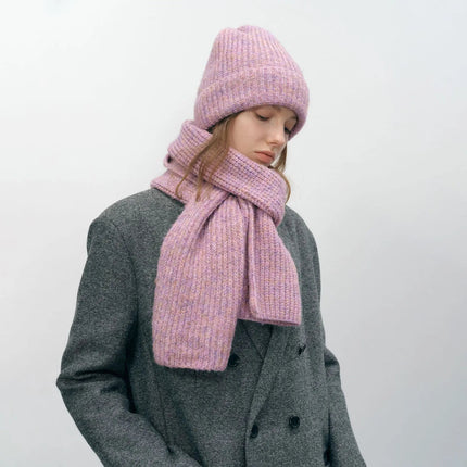 Bonnet et écharpe Tricotés - Rose - | La boutique du chapeau