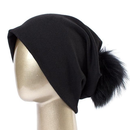 Bonnet et pompon multi - couleur - Noir B - Adulte | La boutique du chapeau