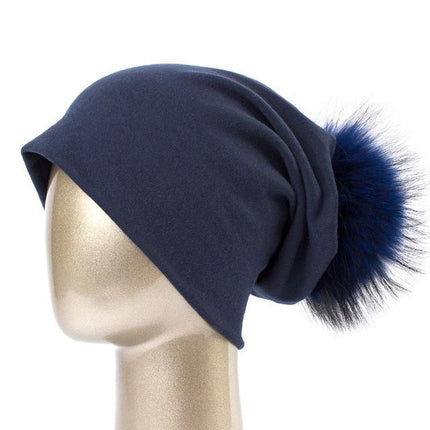 Bonnet et pompon multi - couleur - Marine B - Adulte | La boutique du chapeau