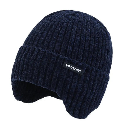 Bonnet et protége cou doublé polaire - Bleu - Ajustable (du 54 au 59) | La boutique du chapeau