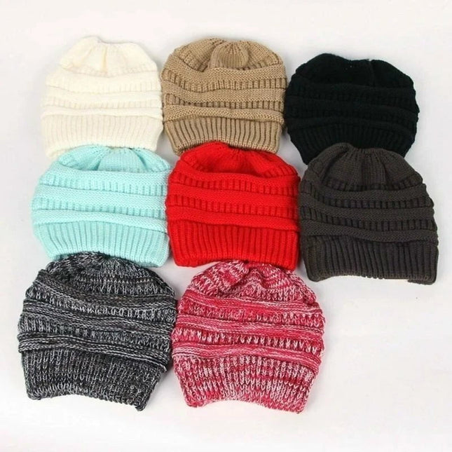 Bonnet extensible queue de cheval - Blanc/rose - Ajustable (du 54 au 59) | La boutique du chapeau