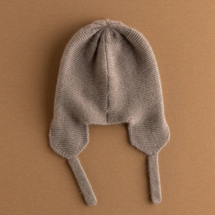 Bonnet femme cache - oreilles en cachemire - Kaki - Ajustable (du 54 au 59) | La boutique du chapeau