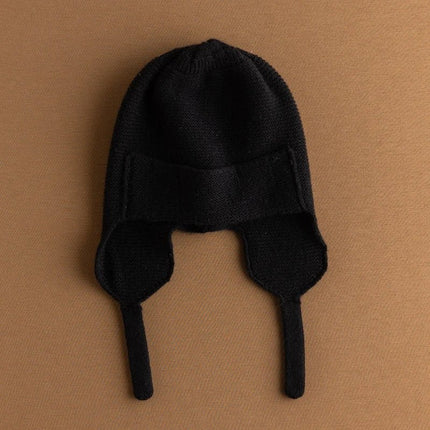 Bonnet femme cache - oreilles en cachemire - Noir - Ajustable (du 54 au 59) | La boutique du chapeau