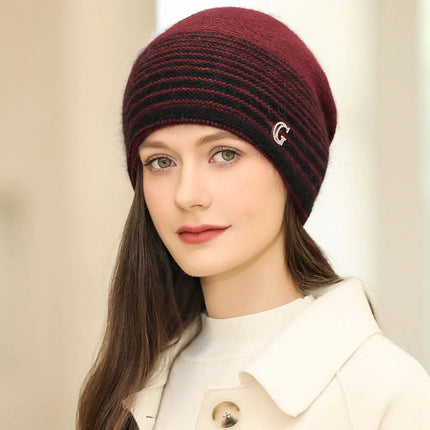 Bonnet femme doux et chaud - Bordeau - Ajustable (du 54 au 59) | La boutique du chapeau