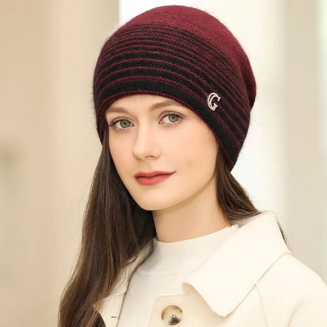 Bonnet femme doux et chaud - Bordeau - Ajustable (du 54 au 59) | La boutique du chapeau