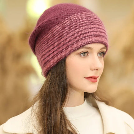 Bonnet femme doux et chaud - Bordeau - Ajustable (du 54 au 59) | La boutique du chapeau