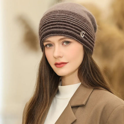 Bonnet femme doux et chaud - Kaki - Ajustable (du 54 au 59) | La boutique du chapeau