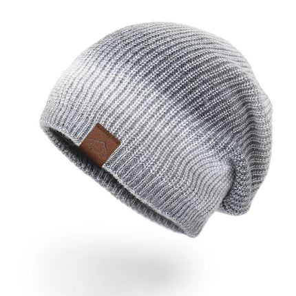 Bonnet femme en laine chaude avec dégradé de couleurs - Gris - Ajustable (du 54 au 59) | La boutique du chapeau