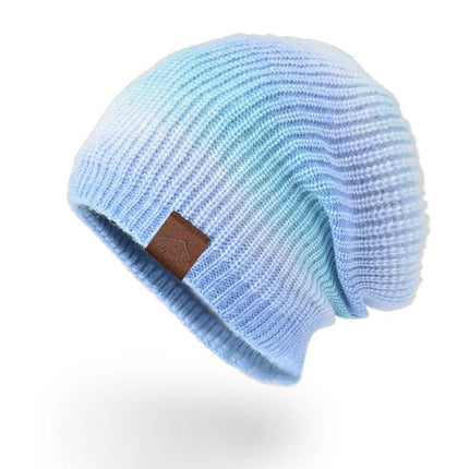 Bonnet femme en laine chaude avec dégradé de couleurs - Bleu - Ajustable (du 54 au 59) | La boutique du chapeau