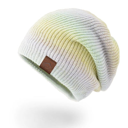 Bonnet femme en laine chaude avec dégradé de couleurs - Jaune - Ajustable (du 54 au 59) | La boutique du chapeau