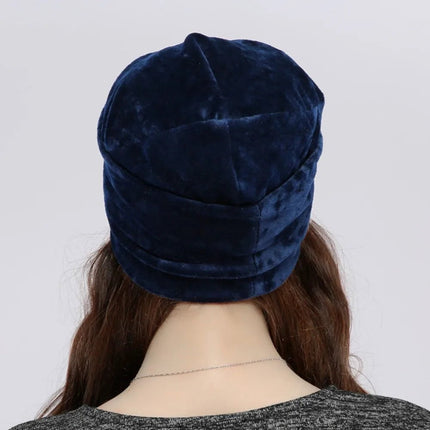 Bonnet femme en velours - Marine - Ajustable (du 54 au 59) | La boutique du chapeau