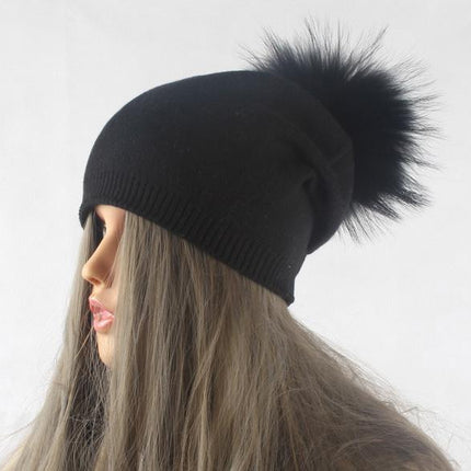 Bonnet Femme Tricoté en Laine - Noir 2 - Adulte | La boutique du chapeau