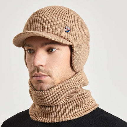 Bonnet homme cahe - oreilles et cache - cou - Gris clair - Ajustable (du 54 au 59) | La boutique du chapeau