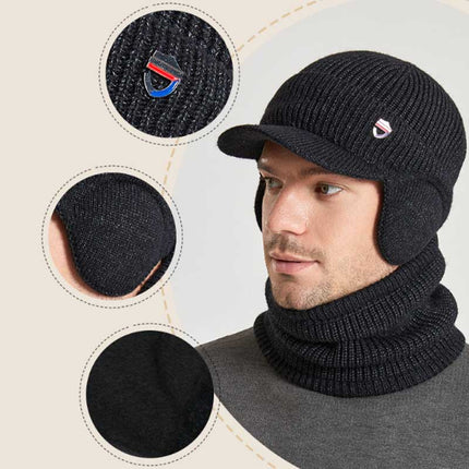 Bonnet homme cahe - oreilles et cache - cou - Gris clair - Ajustable (du 54 au 59) | La boutique du chapeau
