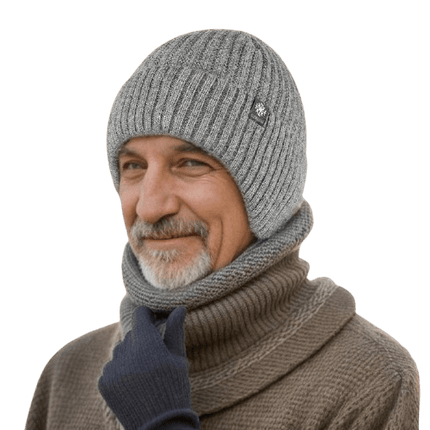 Bonnet homme chaud et épais - Bonnet gris - Ajustable (du 54 au 59) | La boutique du chapeau