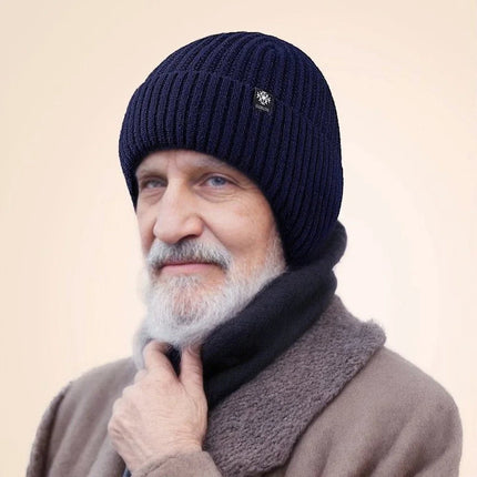 Bonnet homme chaud et épais - Ensemble bleu - Ajustable (du 54 au 59) | La boutique du chapeau