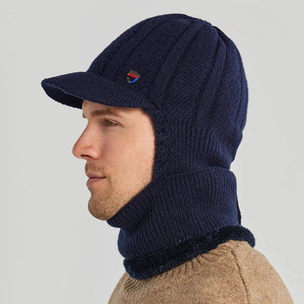 Bonnet homme et protége cou - Bleu - Ajustable (du 54 au 59) | La boutique du chapeau