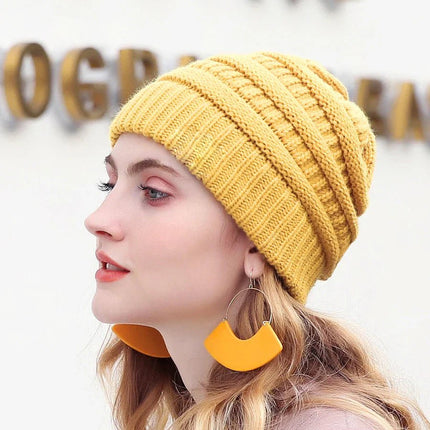 Bonnet pour femme automne - hiver - Jaune - Ajustable (du 54 au 59) | La boutique du chapeau