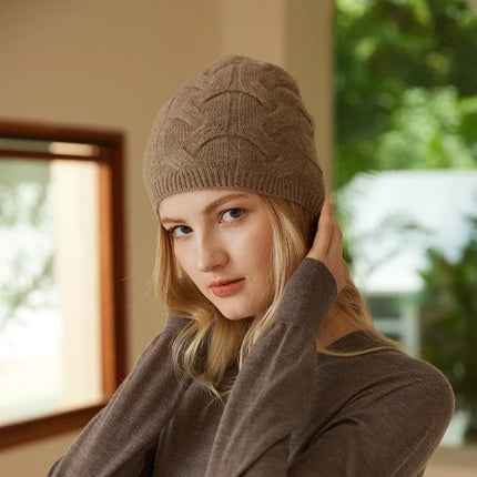 Bonnet tricot en cachemire - Gris - Ajustable (du 54 au 59) | La boutique du chapeau