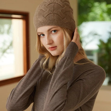 Bonnet tricot en cachemire - Rouge - Ajustable (du 54 au 59) | La boutique du chapeau