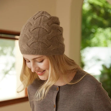 Bonnet tricot en cachemire - Gris - Ajustable (du 54 au 59) | La boutique du chapeau