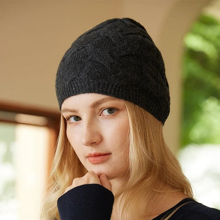 Bonnet tricot en cachemire - Gris - Ajustable (du 54 au 59) | La boutique du chapeau