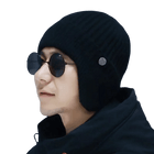 Bonnet tricoté chaud en laine - Noir - Ajustable (du 54 au 59) | La boutique du chapeau
