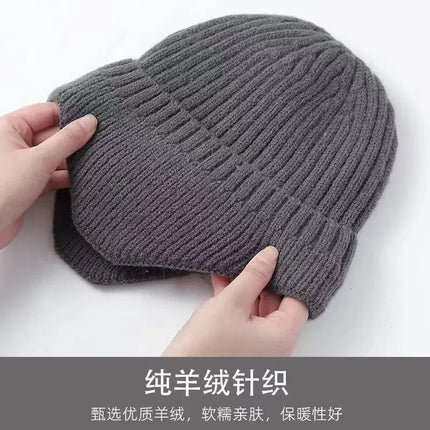 Bonnet tricoté chaud en laine - Bleu - Ajustable (du 54 au 59) | La boutique du chapeau
