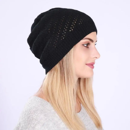 Bonnet tricoté doux et décontracté pour femme - Noir - Ajustable (du 54 au 59) | La boutique du chapeau