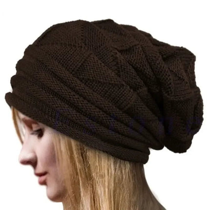 Bonnet tricoté en acrylique pour femme - Café - Ajustable (du 54 au 59) | La boutique du chapeau