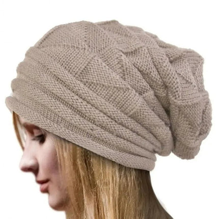 Bonnet tricoté en acrylique pour femme - Beige - Ajustable (du 54 au 59) | La boutique du chapeau