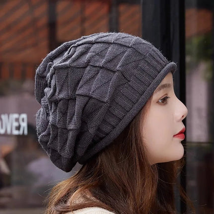 Bonnet tricoté en acrylique pour femme - Blanc - Ajustable (du 54 au 59) | La boutique du chapeau