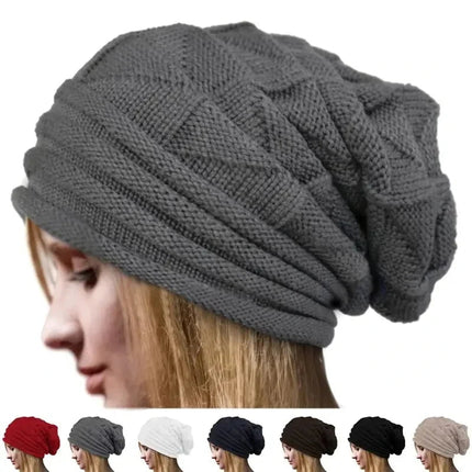 Bonnet tricoté en acrylique pour femme - Gris - Ajustable (du 54 au 59) | La boutique du chapeau