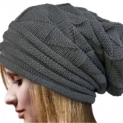 Bonnet tricoté en acrylique pour femme - Gris - Ajustable (du 54 au 59) | La boutique du chapeau