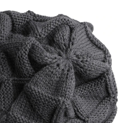 Bonnet tricoté en acrylique pour femme - Gris - Ajustable (du 54 au 59) | La boutique du chapeau