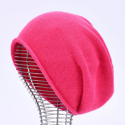 Bonnet tricoté en laine - Rose 2 - Ajustable (du 54 au 59) | La boutique du chapeau