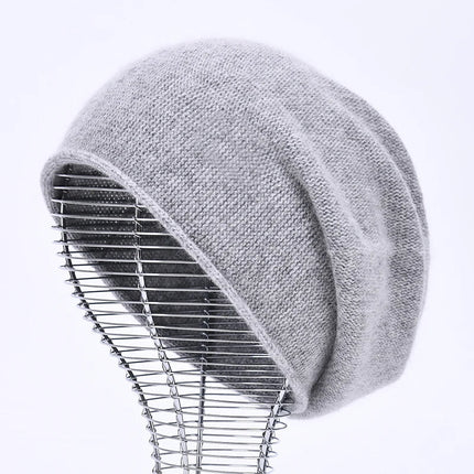Bonnet tricoté en laine - Gris - Ajustable (du 54 au 59) | La boutique du chapeau