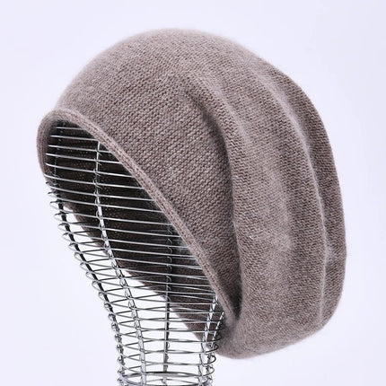 Bonnet tricoté en laine - Marron - Ajustable (du 54 au 59) | La boutique du chapeau