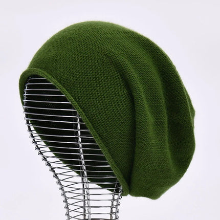 Bonnet tricoté en laine - Vert - Ajustable (du 54 au 59) | La boutique du chapeau