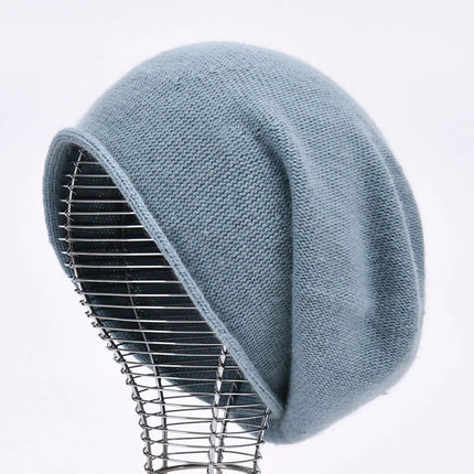 Bonnet tricoté en laine - Bleu - Ajustable (du 54 au 59) | La boutique du chapeau